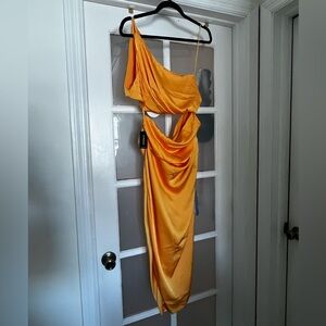 Orange One Shoulder Dress